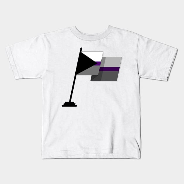 Large Waving Flag in Demisexual Pride Flag Colors Kids T-Shirt by LiveLoudGraphics